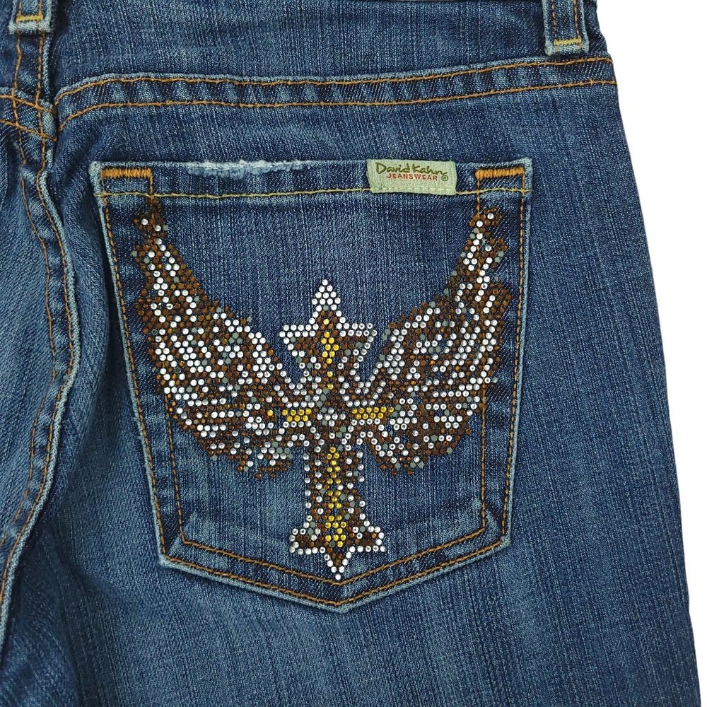 David Kahn Jeanswear Nikki Flare Boot Cut Jeans Womens Size 26 Low Rise Denim - Picture 7 of 13